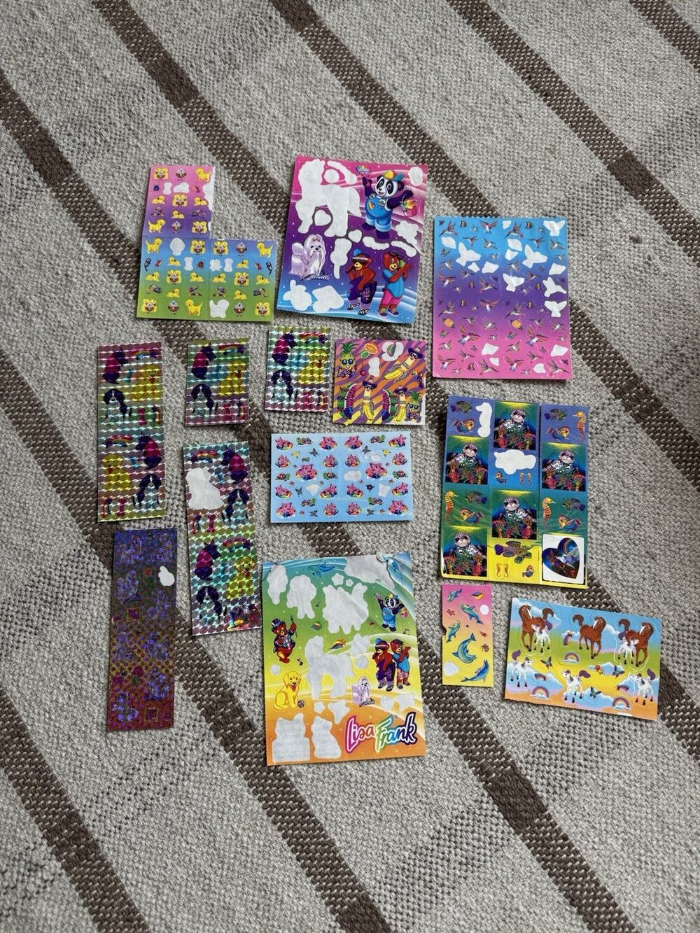 Vintage 1990’s Lisa Frank Sticker Lot Rainbow Chaser Bunny Max